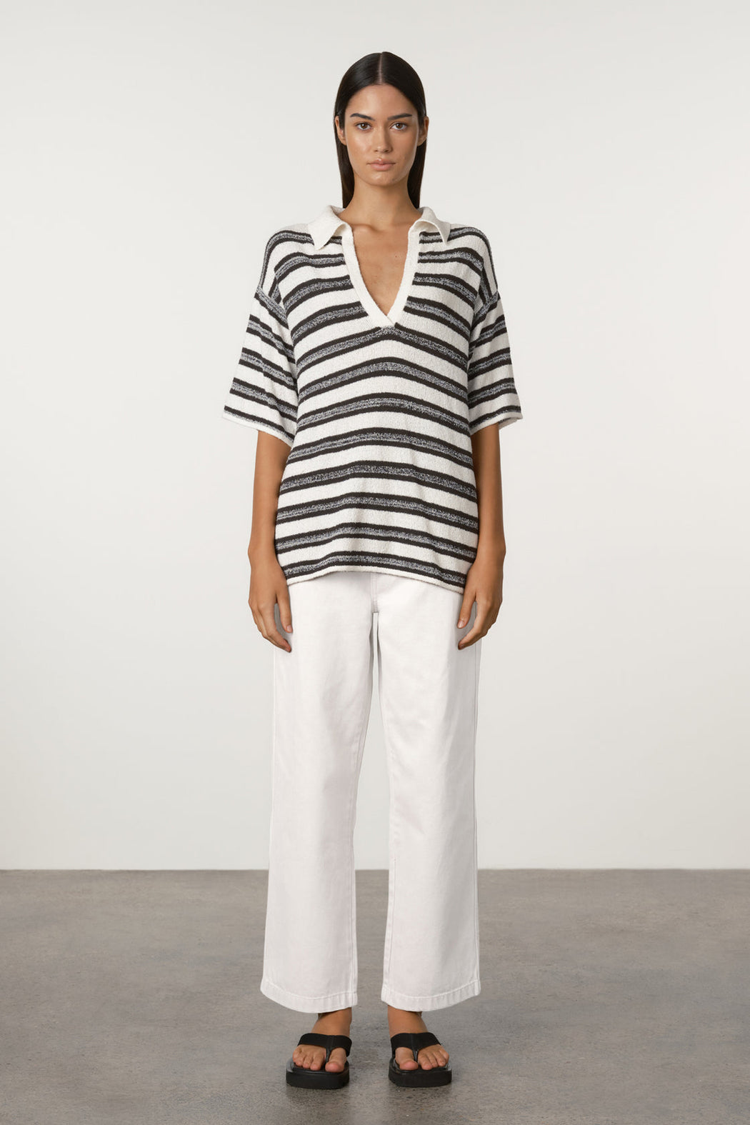 Textured Knit Shirt | Marle Stripe