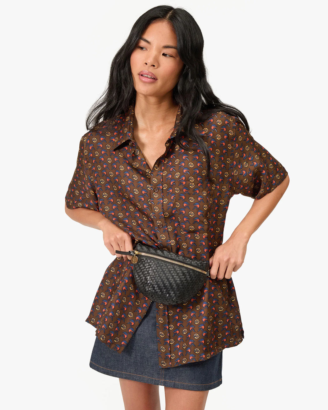 Petite Fanny| Black Woven Zig-Zag