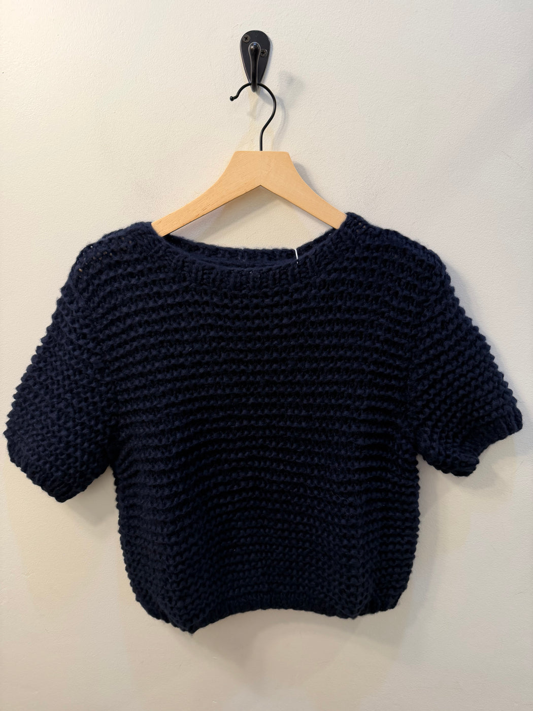 Cashmere Knit T-Shirt | Navy