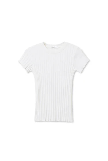 Suri Rib Cap Sleeve Tee | White