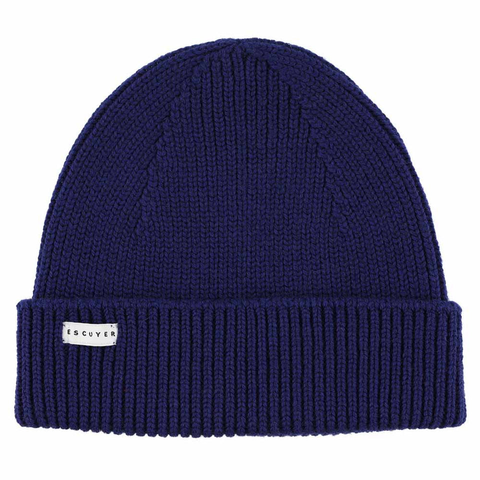 Ribbed Merino Beanie | Bold Blue