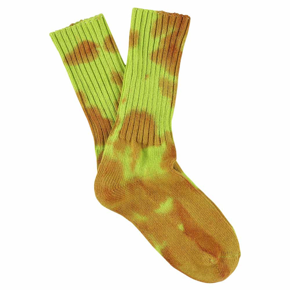 Women’s Tie Dye Socks | Rust / Lime