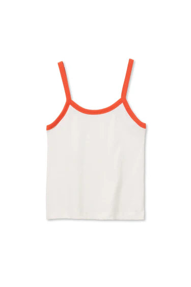 Cherry Jersey Tank | Ivory / Clementine