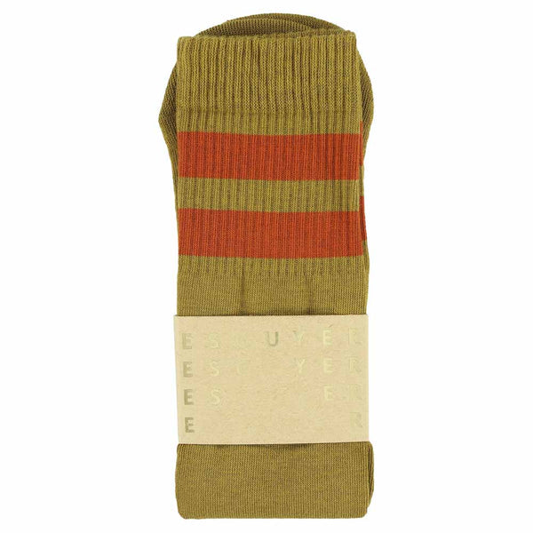 Unisex Tube Socks | Olive / Brick