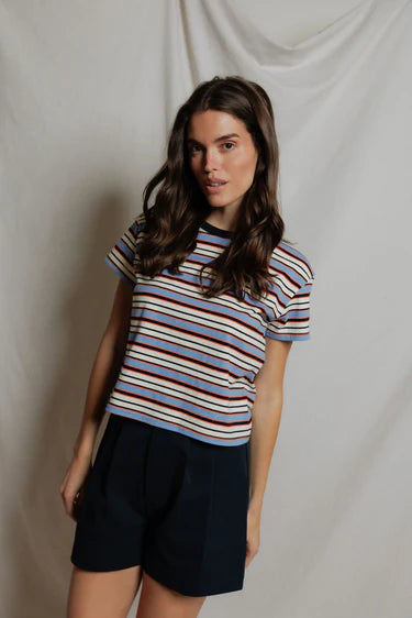 Dawn Stripe Tee | Pacific Clementine Stripe