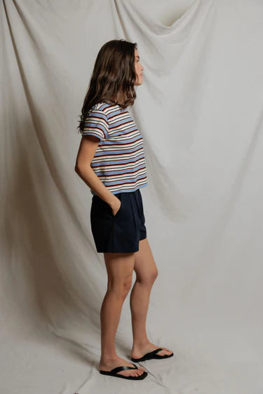 Dawn Stripe Tee | Pacific Clementine Stripe