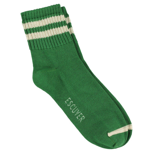 Women’s Stripe Ankle Sock | Green / Ecru