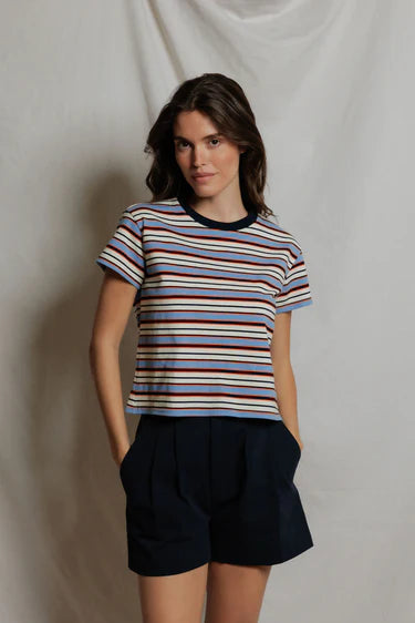 Dawn Stripe Tee | Pacific Clementine Stripe