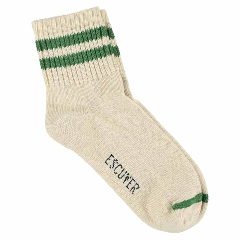 Women’s Stripe Ankle Sock | Ecru / Green