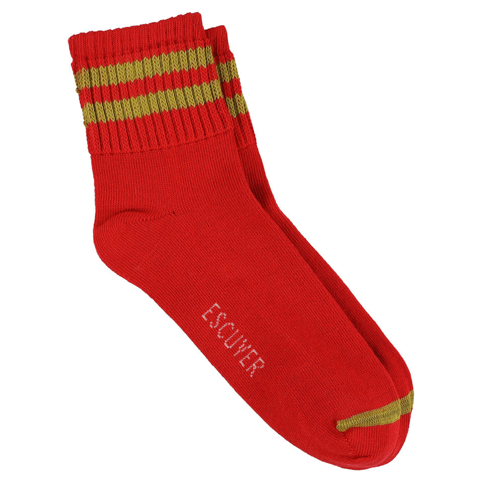 Women’s Stripe Ankle Sock | Red / Gold