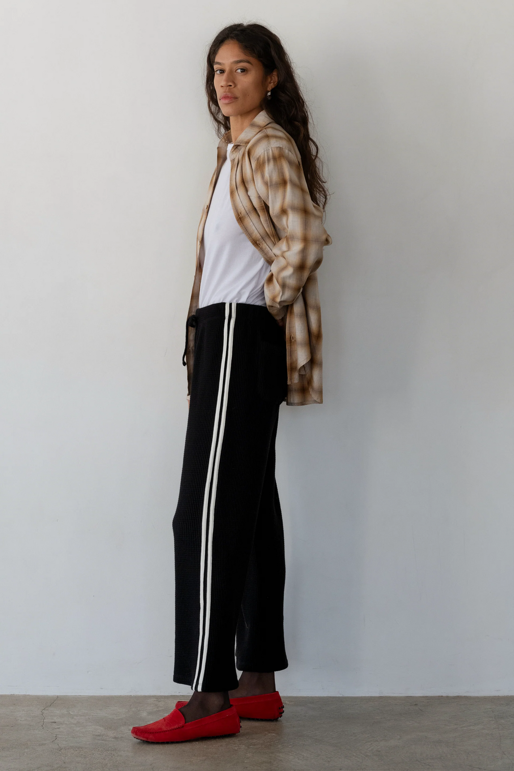 Thermal Crop Stripe Pant | Jet