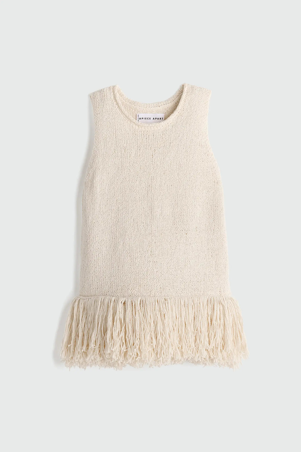 Maeve Knit Fringe Tank | Ivory