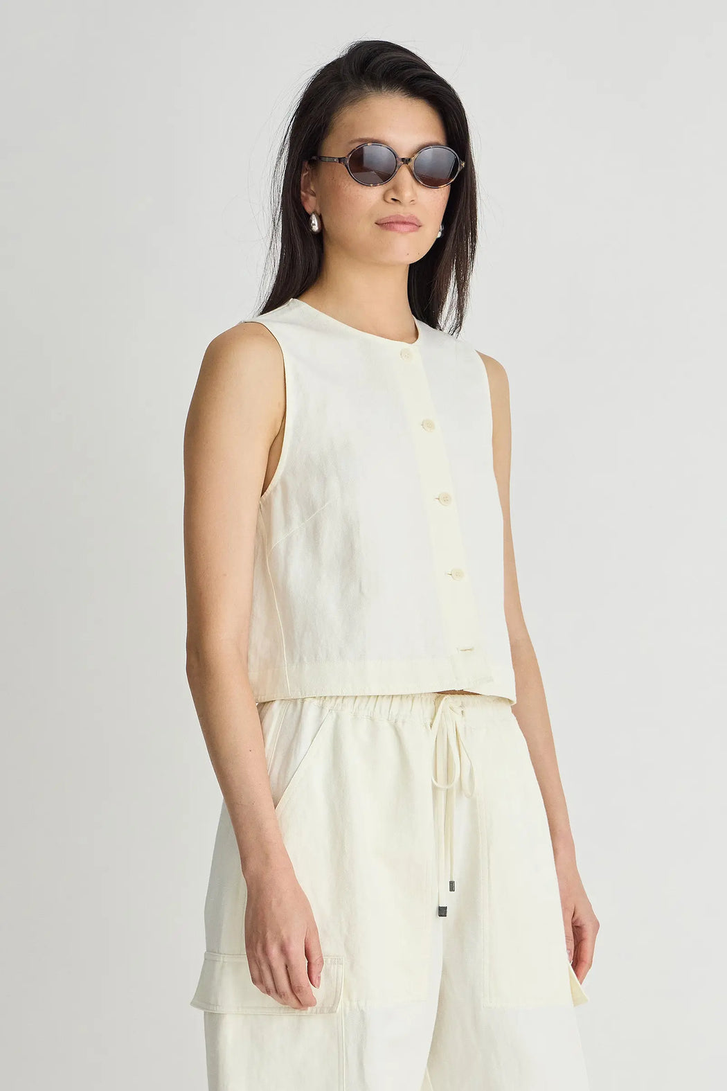 Godet Tank | Cream