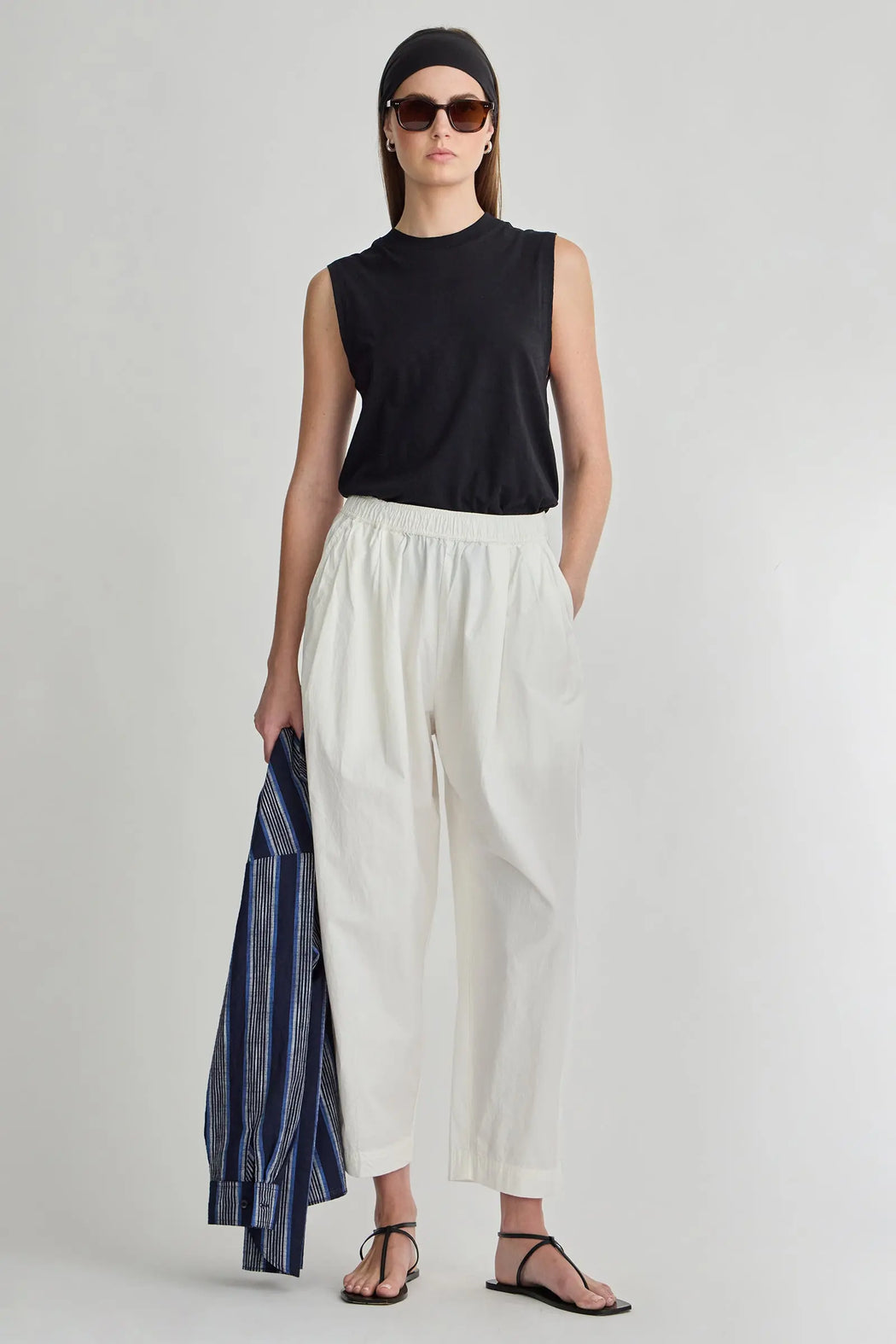 Spa Pleat Pant | Cream