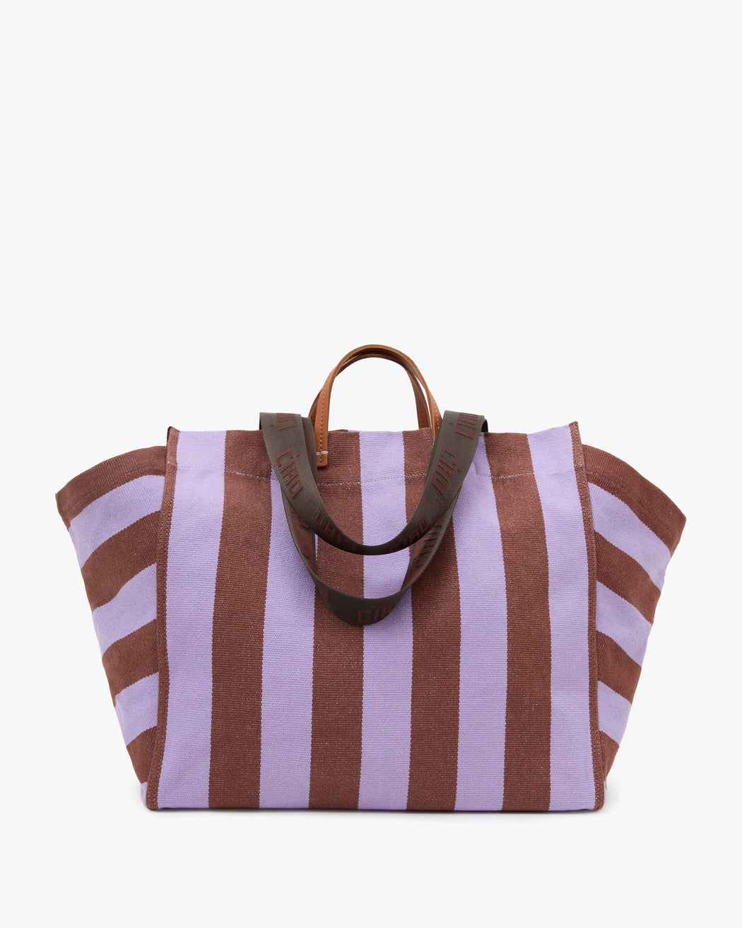 La Cote Tote | Jacaranda / Hazelnut Canvas Stripe