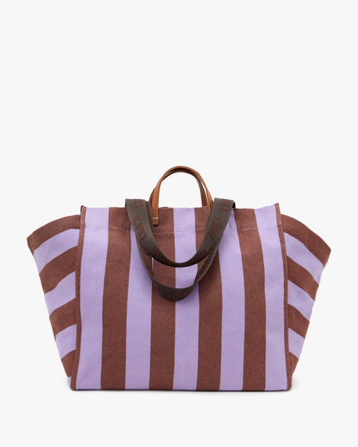 La Cote Tote | Jacaranda / Hazelnut Canvas Stripe