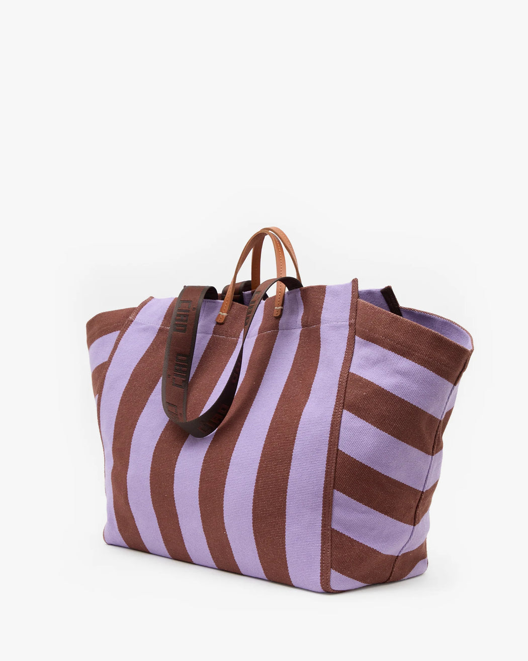La Cote Tote | Jacaranda / Hazelnut Canvas Stripe
