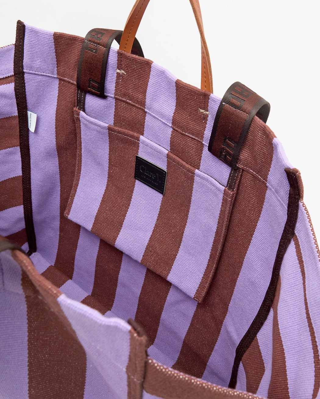 La Cote Tote | Jacaranda / Hazelnut Canvas Stripe