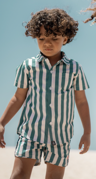 Cabana Stripe Button Up Shirt | Charleston