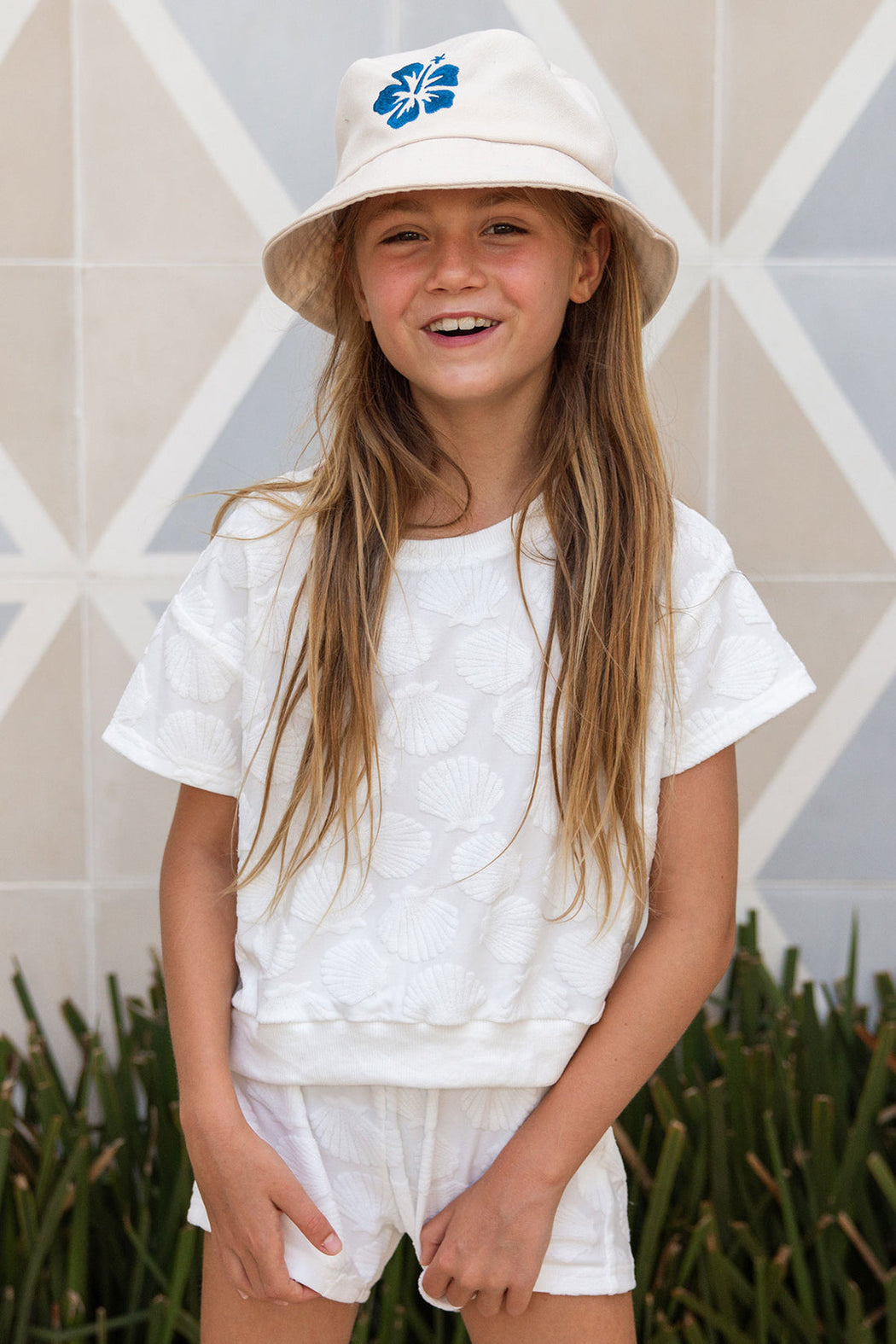 Bucket Hat | Navy Hibiscus