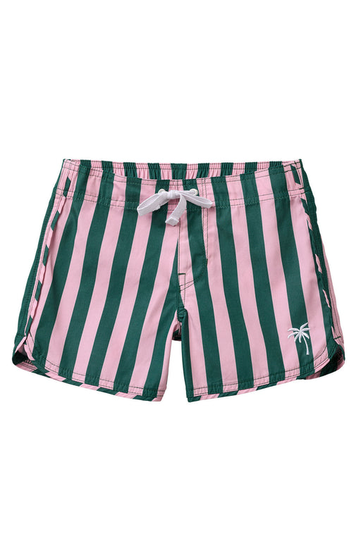 Scallop Retro Flare Boardshort | Cabana Stripe & Pink Palms