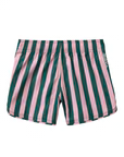 Scallop Retro Flare Boardshort | Cabana Stripe & Pink Palms