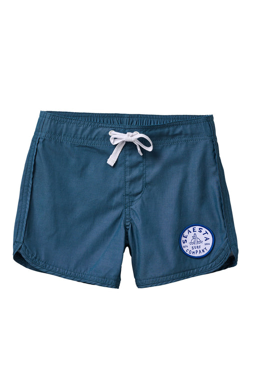 Scallop Retro Flare Boardshort | Navy Blue & Shoreline Patch