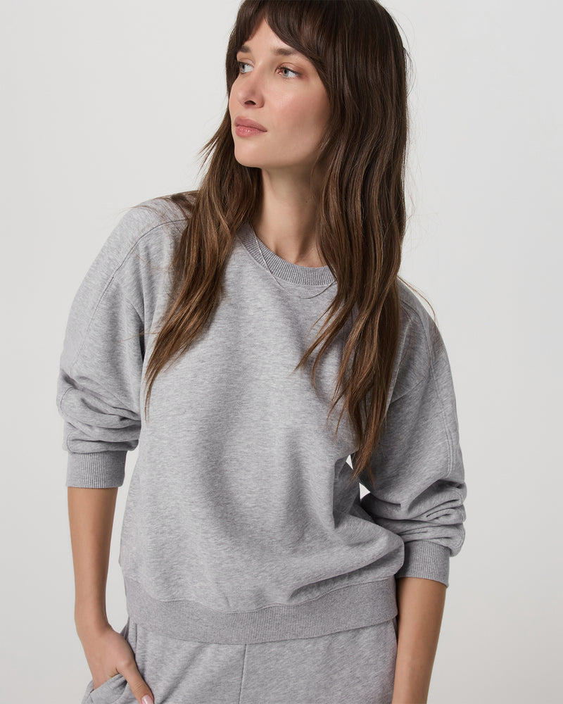 Sedona Seams Crew | Light Heather Grey