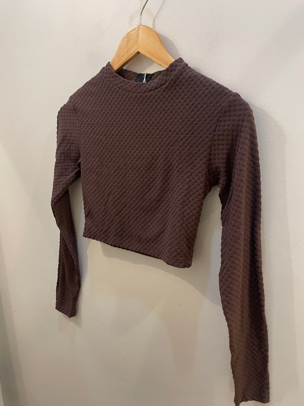 Cropped Rash Guard | Cocoa Bean Terry Check