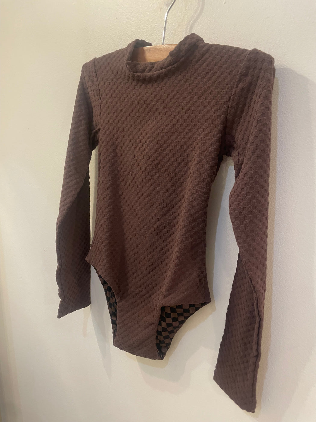 Littles Long Sleeve Bodysuit | Cocoa Bean Terry Check