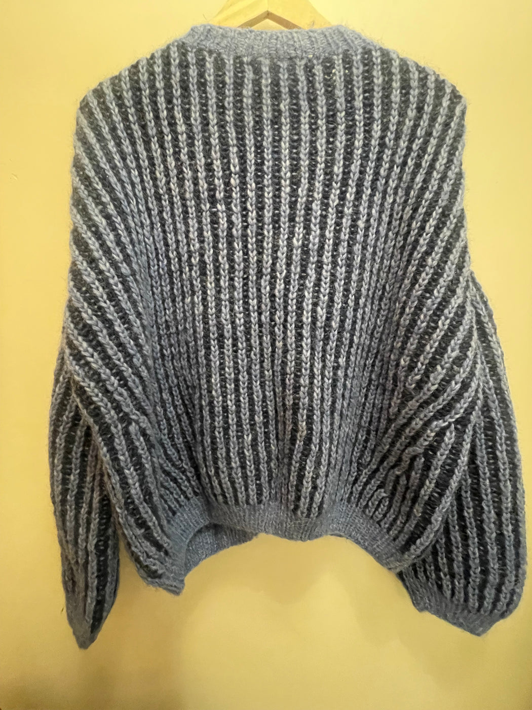 Two Tone Brioche Cardigan | Blue