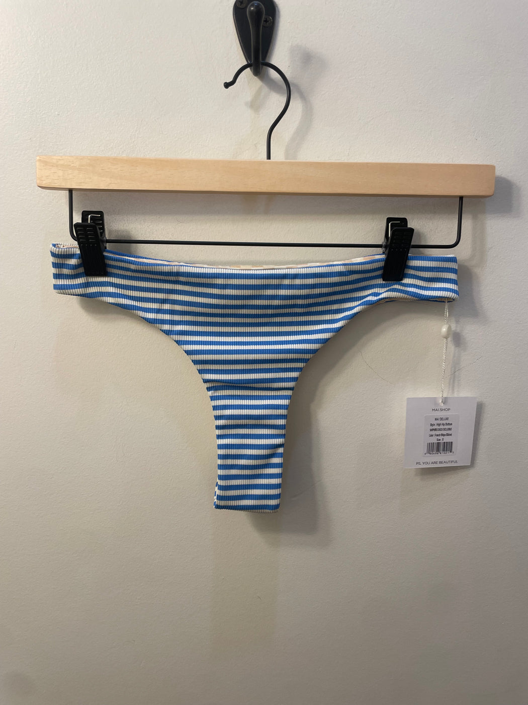 EXCLUSIVE High Hip Bottom | French Stripe Ribbed