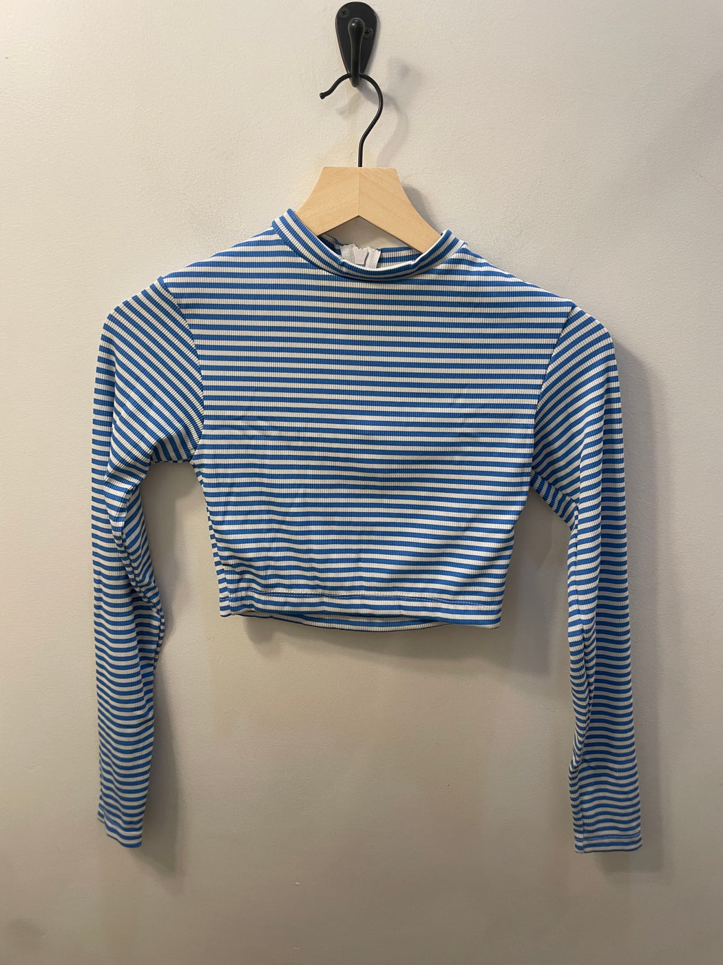 EXCLUSIVE Cropped Rash Guard | French Stripe Ribbed