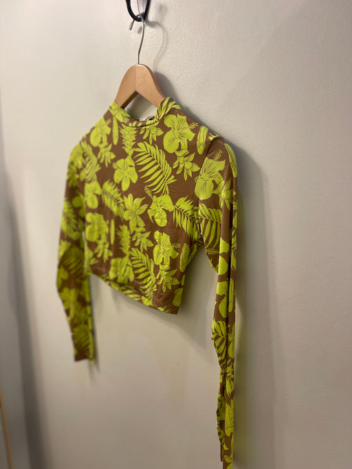 EXCLUSIVE Cropped Rash Guard | Neon Floral