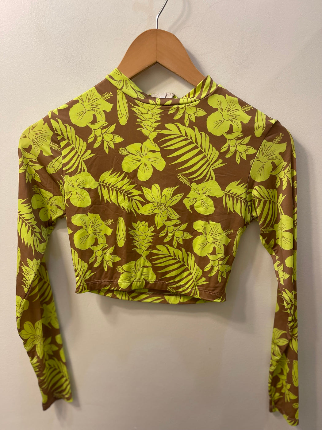 EXCLUSIVE Cropped Rash Guard | Neon Floral