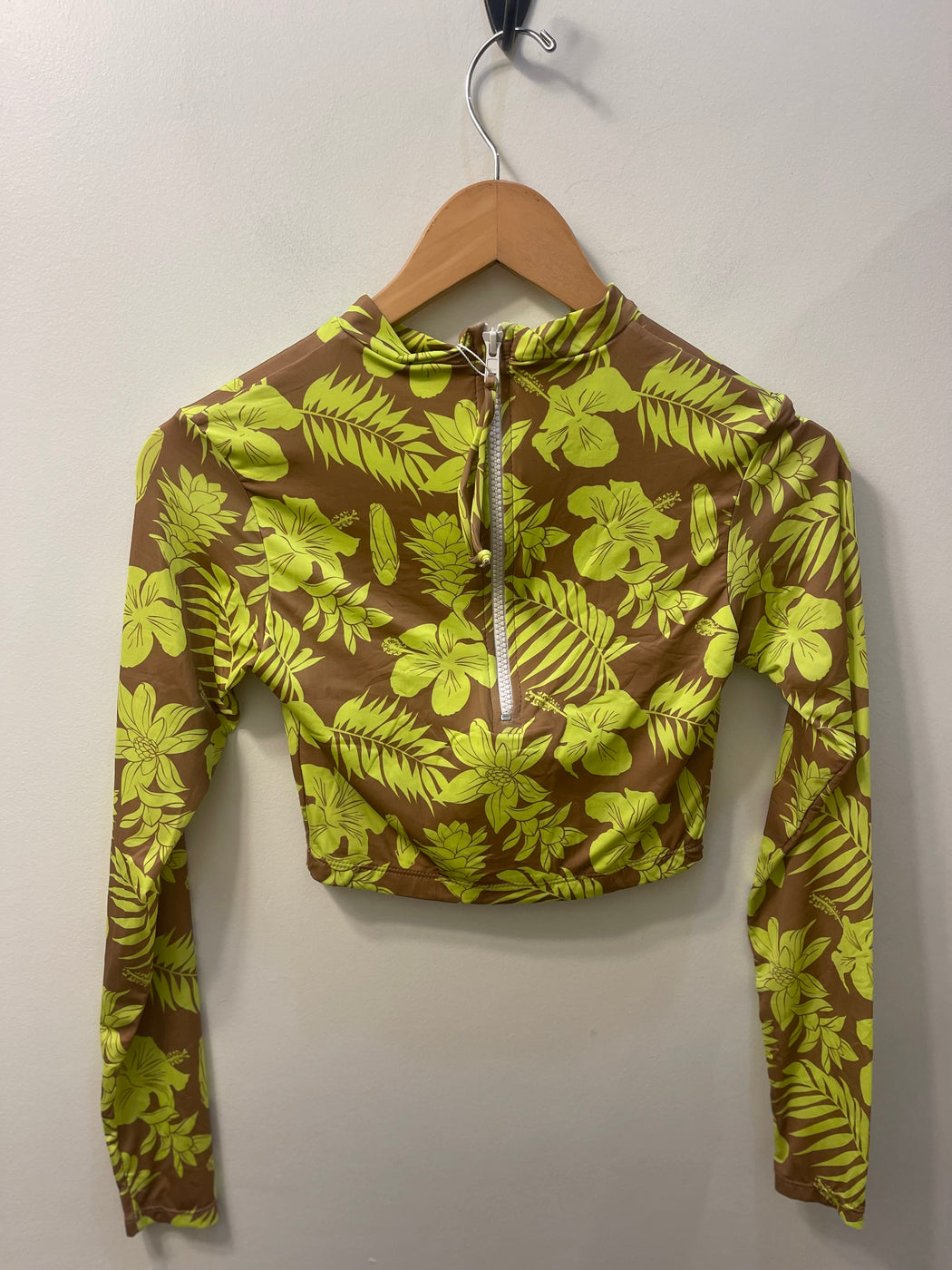 EXCLUSIVE Cropped Rash Guard | Neon Floral