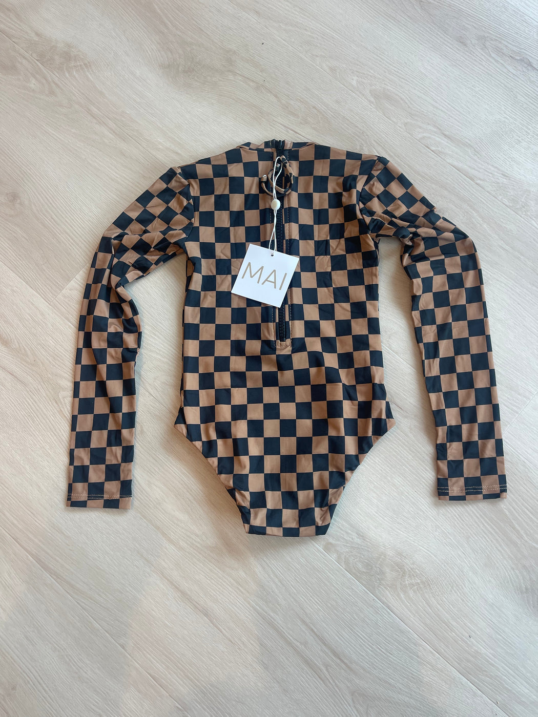 EXCLUSIVE Littles Long Sleeve | Mocha Checker