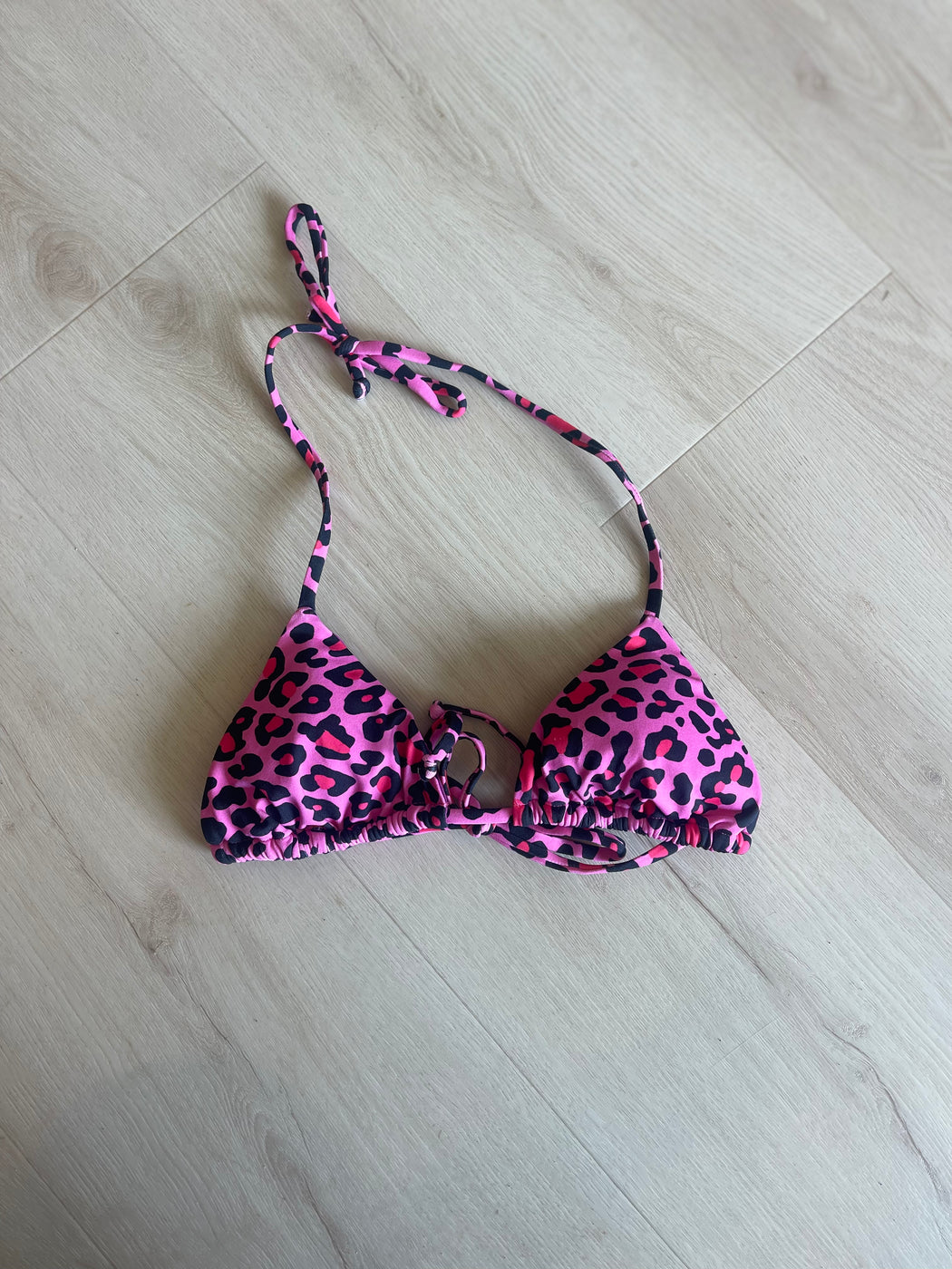 Cheeni Bikini Triangle Top | Pink Cheetah