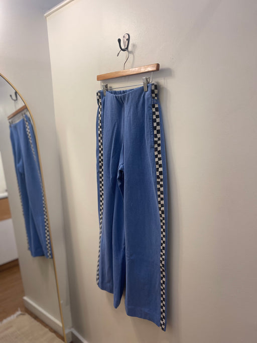 Mollie Slater Wide Leg Pant | Checkerboard Maliblue