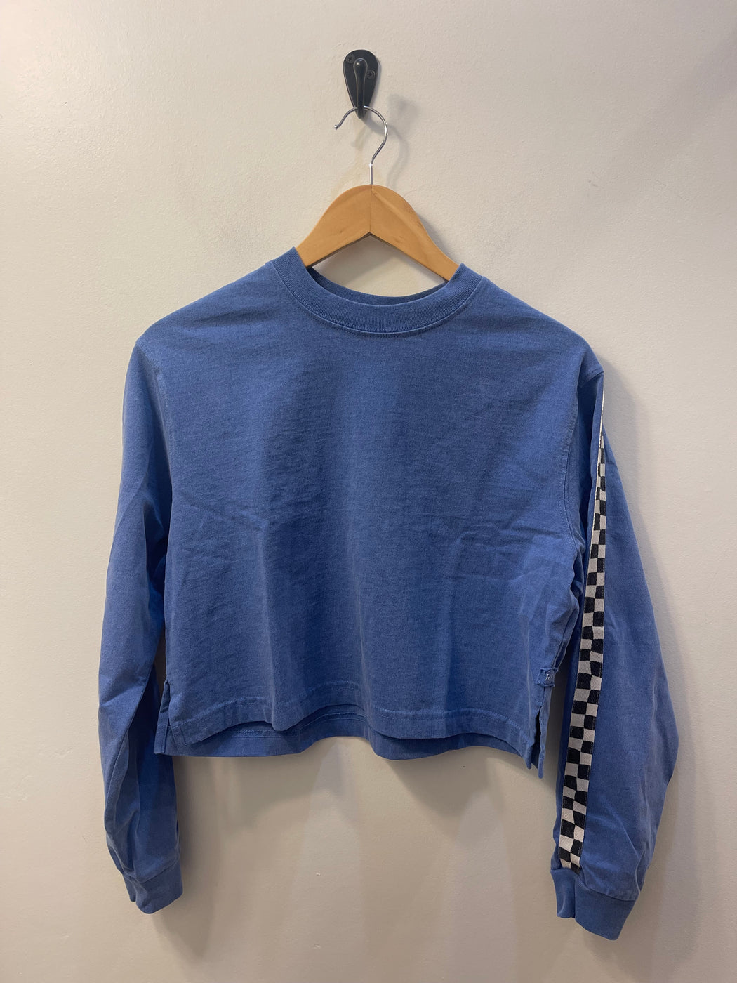 Gents Crop Long Sleeve Tee | Checkerboard Maliblue