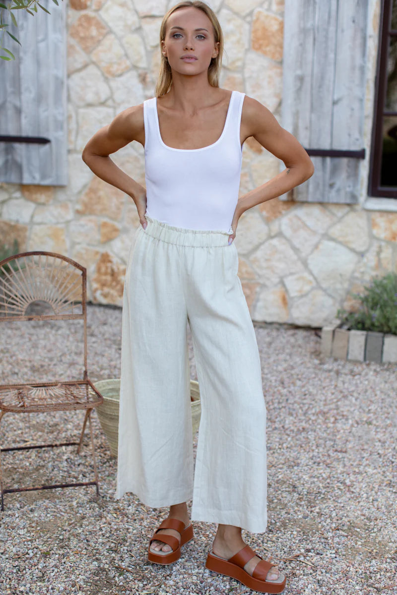 Pull on Pant l Arctic Wolf Linen