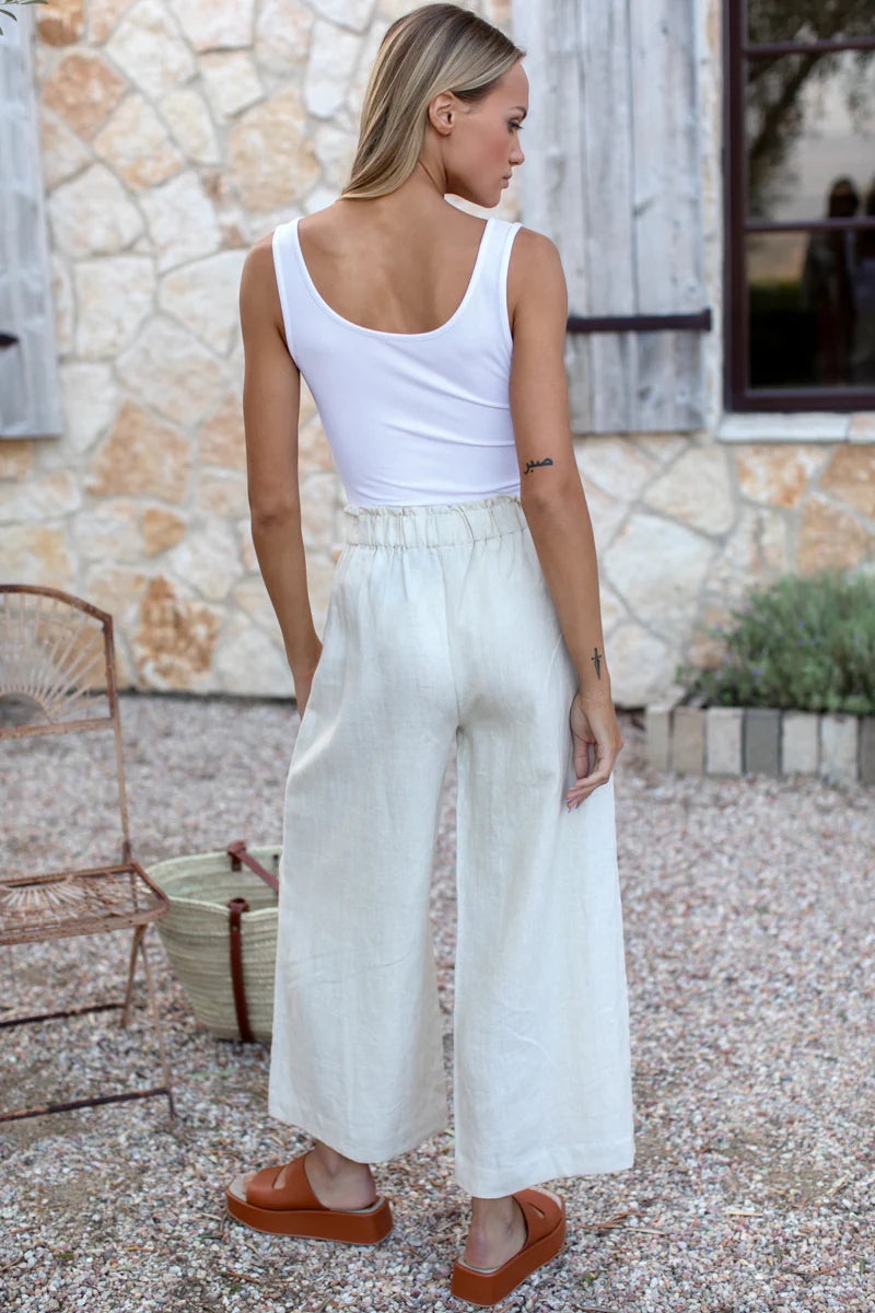 Pull on Pant l Arctic Wolf Linen