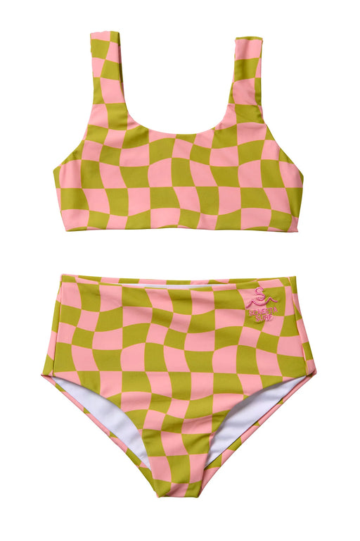 Wavy Checks Two Piece Swimsuit | Kiwi