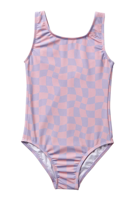 Wavy Checks Swimsuit | Lavender