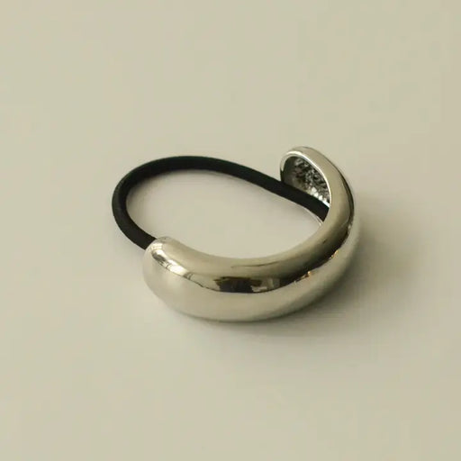 Wide Metal Cuff Hair Tie | Silver
