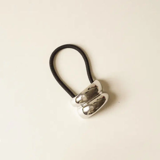 Mini Double Arch Metal Arch Ponytail Hair Tie | Silver