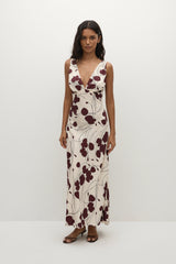 Signe Maxi Dress | Dandelion Floral Bordeaux
