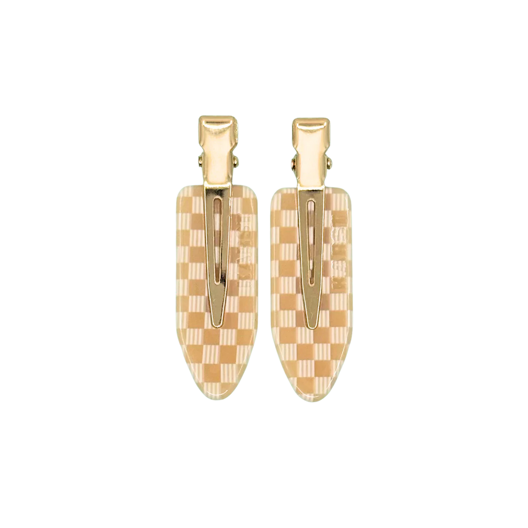 Creaseless Clip | Peach Checker