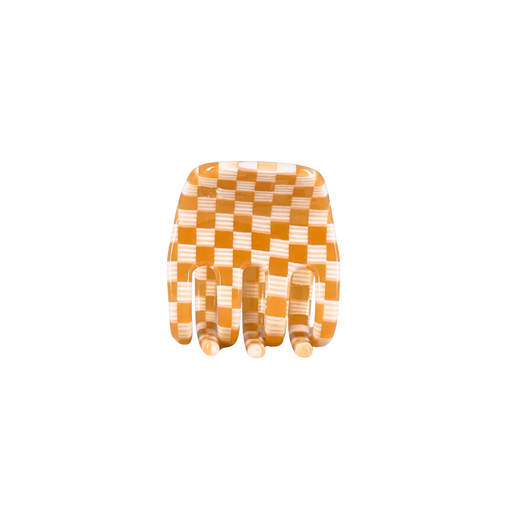 Small Hair Claw Clip | Clementine Checker (w/ Charm Ring)