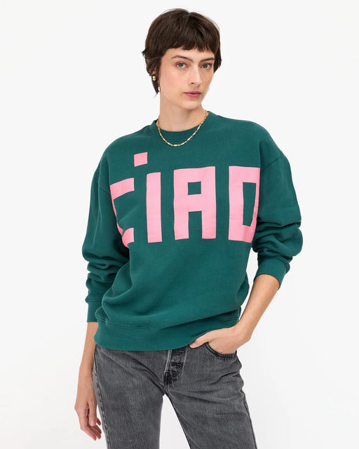 Oversized Sweatshirt | Deep Pine w/ Petal Grand Block Ciao